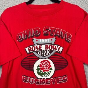 VTG Ohio State Buckeyes‎ Tshirt Mens L Red OSU 97 Rose Bowl NCAA Football 90s